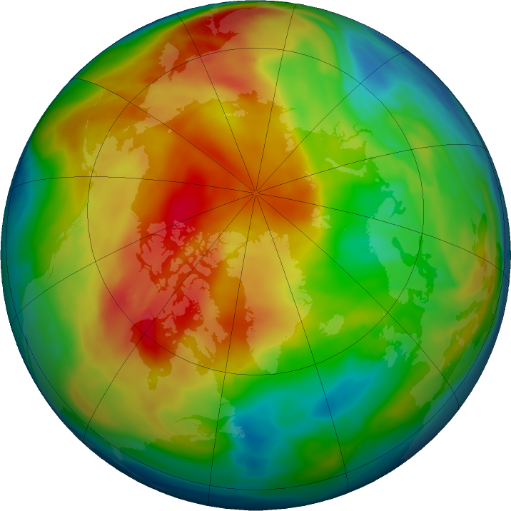 Arctic ozone map for 17 January 2021